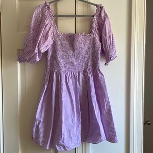 Hill House Original Athena Lavender Gingham Mini Dress